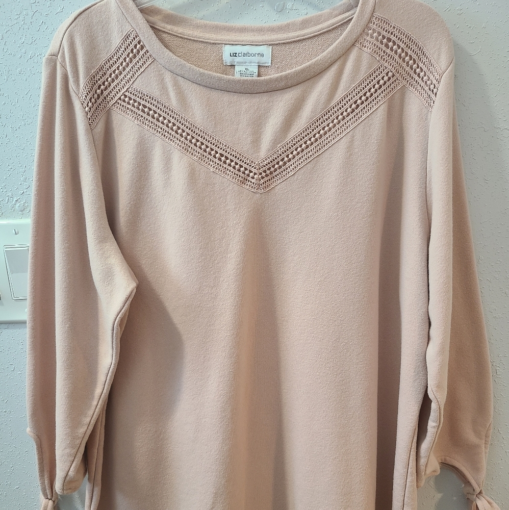 Liz Claiborne Sweater Tunic-Blush